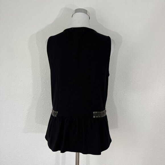 Design History Womans Blouse XXL Black Top Sleeveless Studded Embelished Stretch - Picture 9 of 16